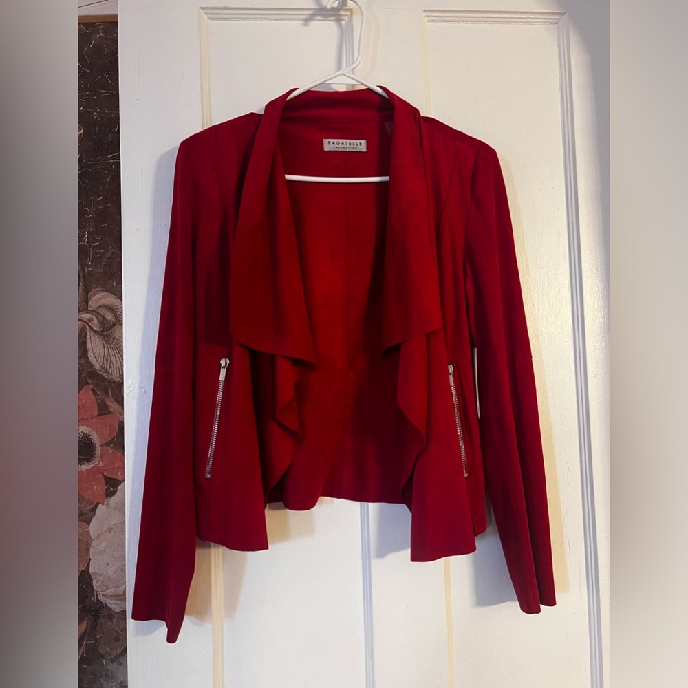 Bagatelle Women’s Faux Suede Draped Jacket